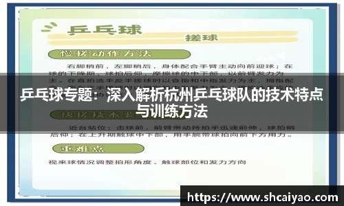 乒乓球专题：深入解析杭州乒乓球队的技术特点与训练方法